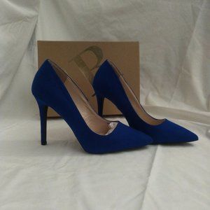 Charlotte Russe Blue Suede Pointy Toe Pumps Heels 8